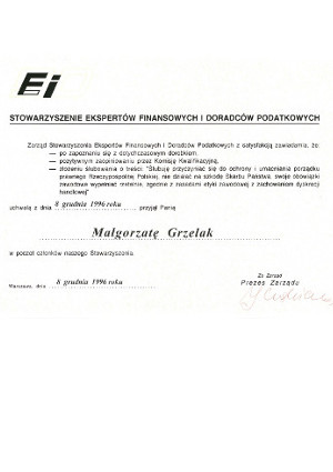 Stowarzyszenie ekspertów finansowych i doradców podatkowych