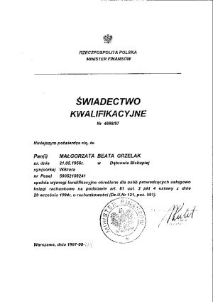 Świadectwo walifikacyjne